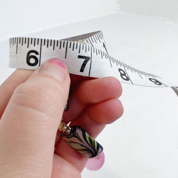 y2k Vintage Pink and Green Beaded Bracelet Murano Swirl Beads - Picture 4 of 5